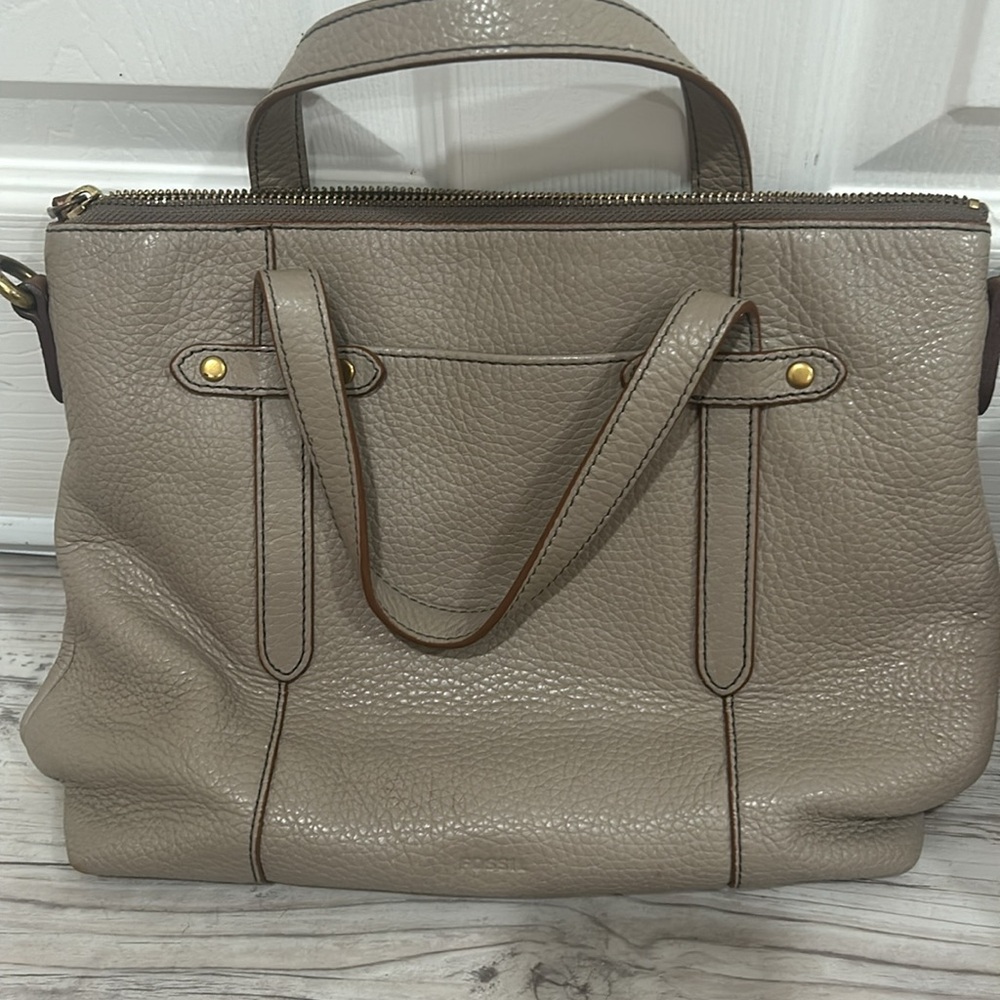 Fossil Felicity Satchel Medium Handba Leather Pur… - image 2